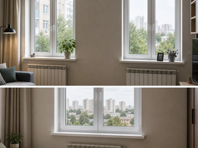 Три ПВХ окна в двух комнатах
