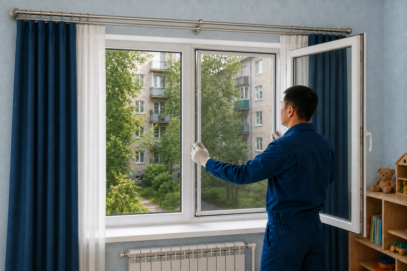 Установка москитной сетки на ПВХ-окно